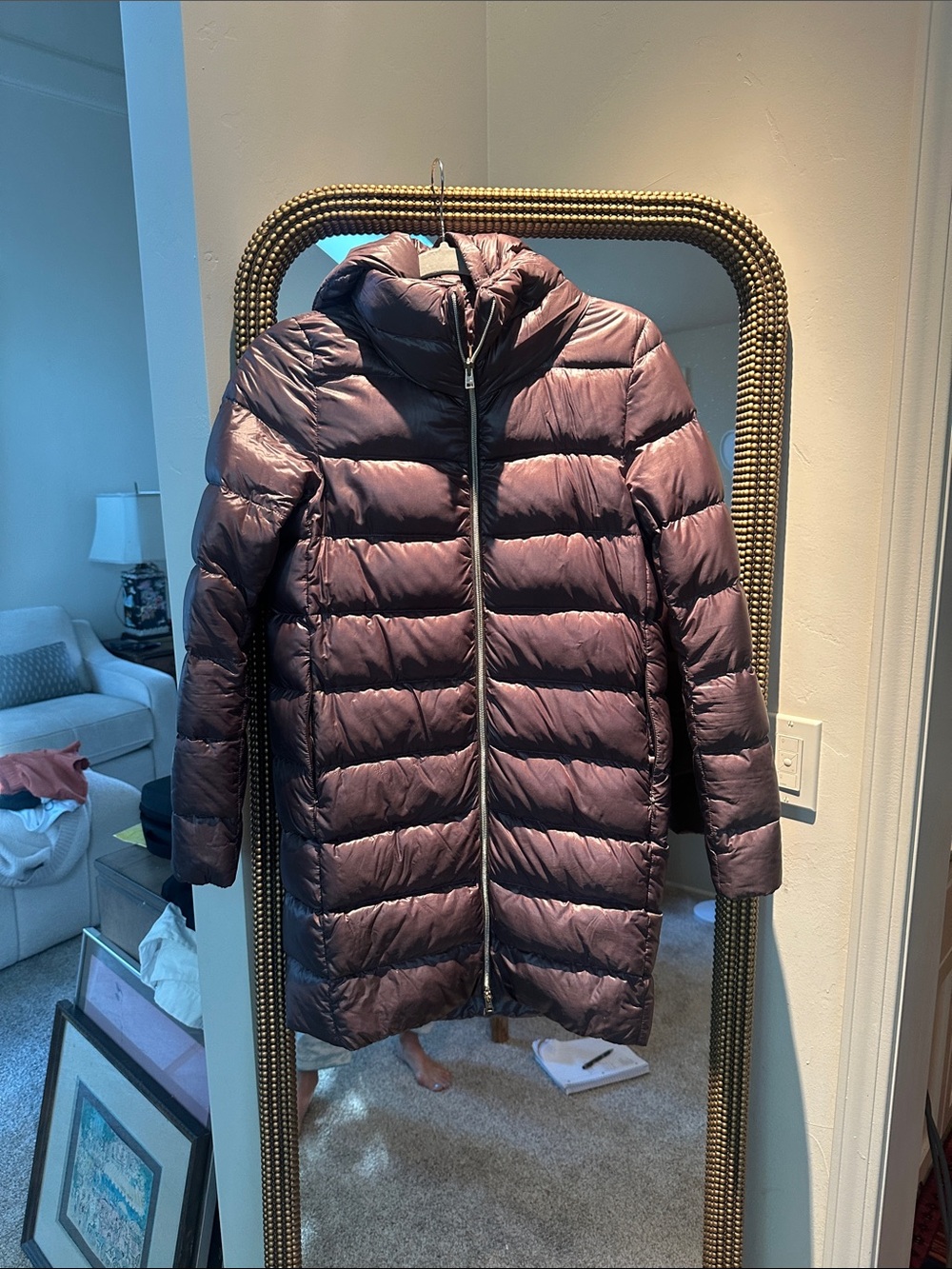 Herno Women's Hooded Packable Long Puffer Coat - Dark Plum